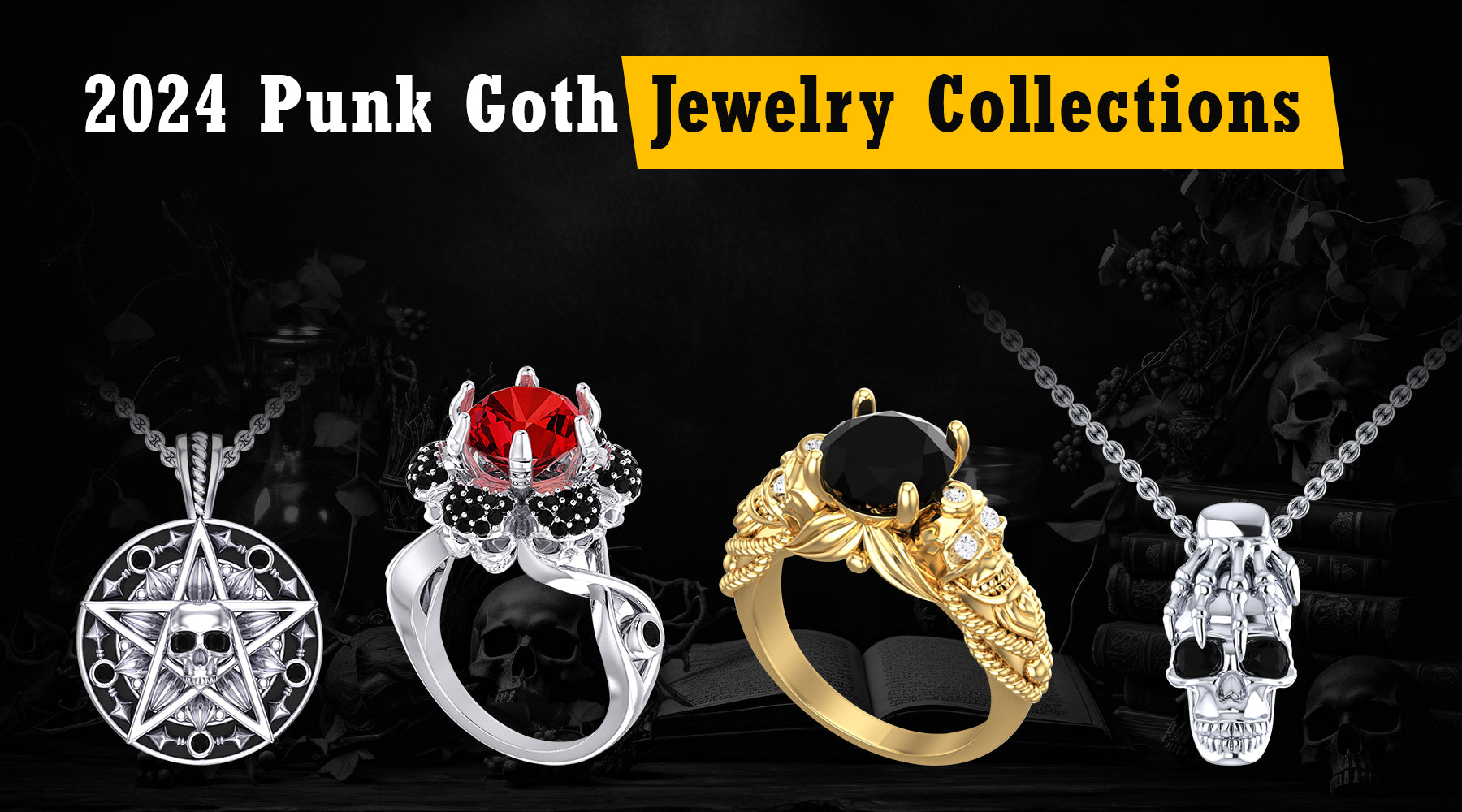 2024 latest gothic punk jewelry collection