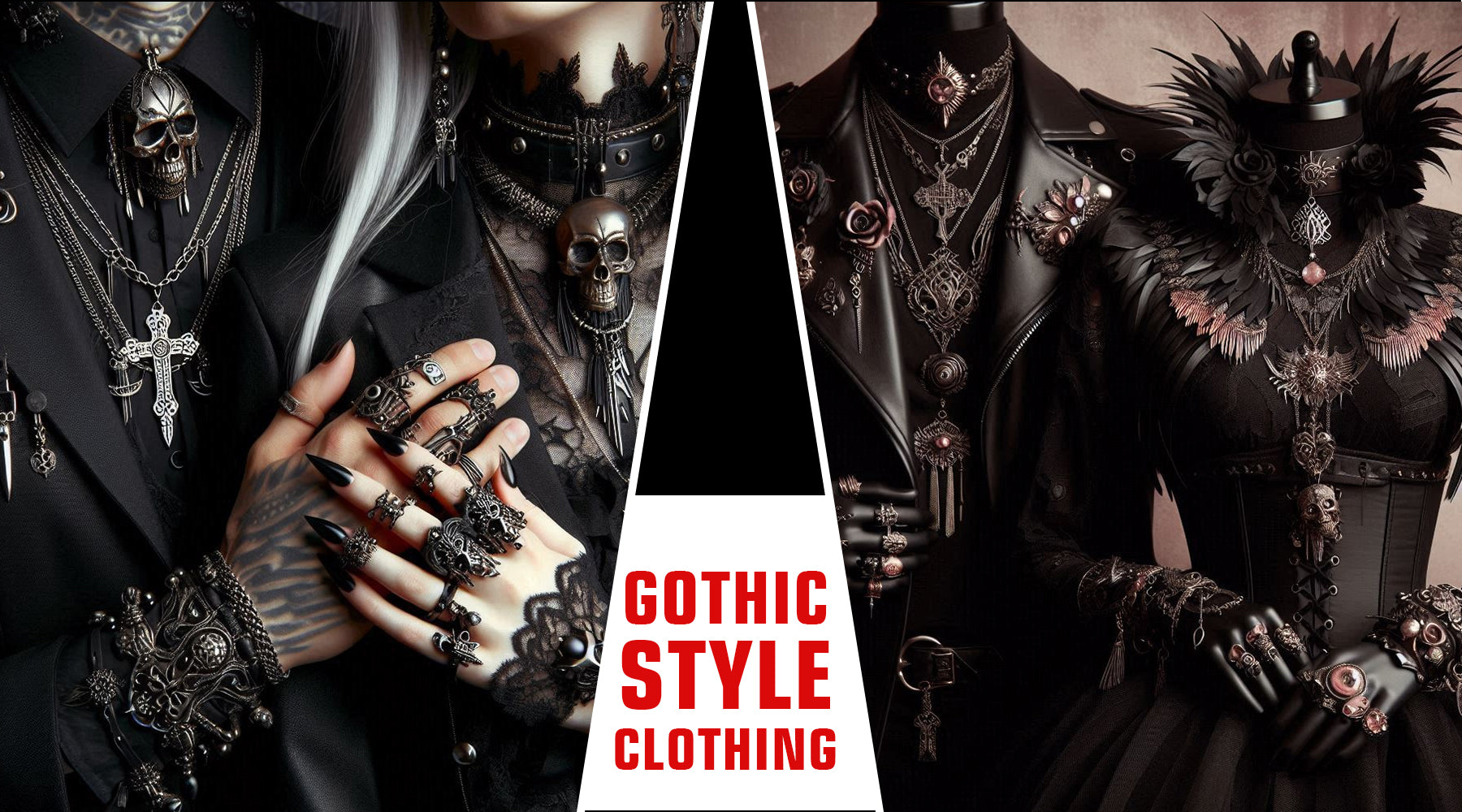 Gothic Style Clothing for Couple and Matching Jewelry Ideas