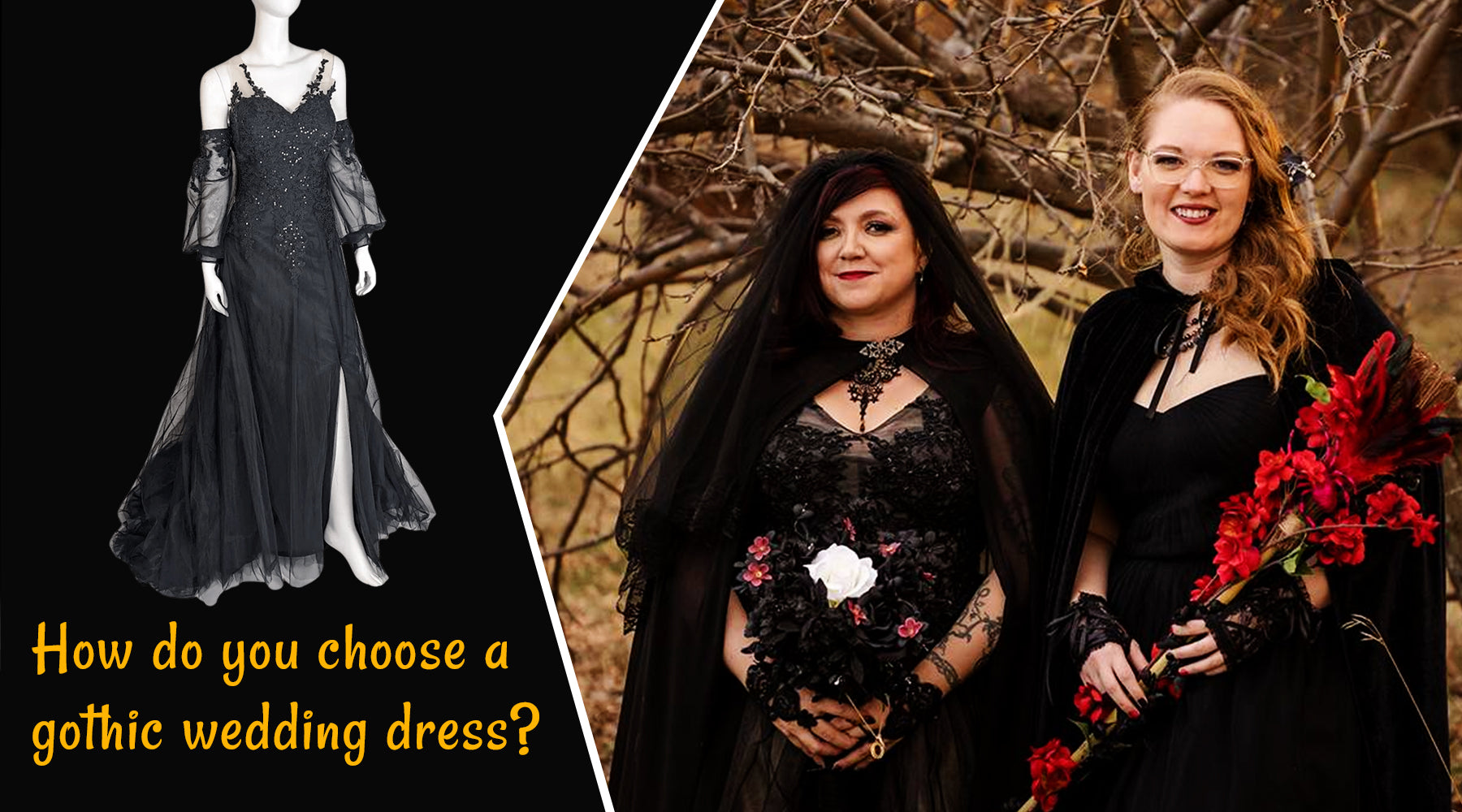 What is the most popular type of gothic wedding dress?