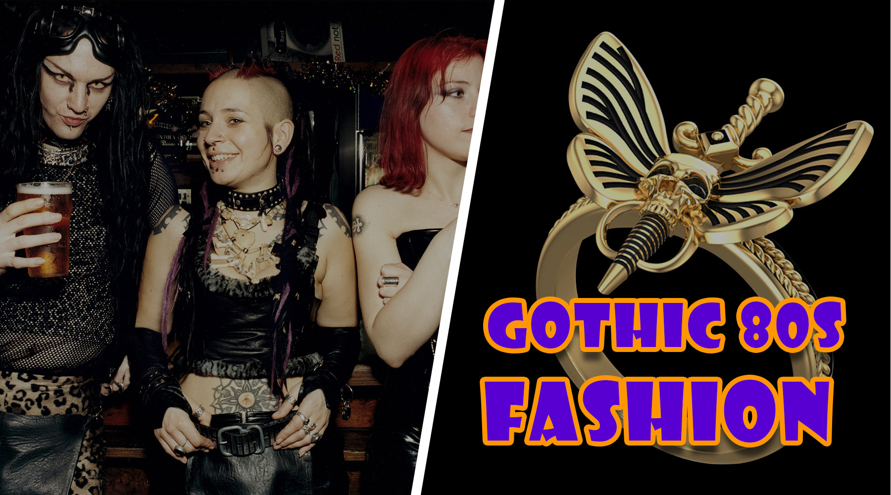 What is the origin of 80's goth fashion?