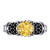 2Ct Round Cut Yellow and Black Diamond Gothic Skull Engagement Wedding Ring Sterling Silver White Gold Finish
