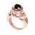 2.5Ct Round Cut Black Diamond Gothic Skull Engagement Wedding Ring Sterling Silver Rose Gold Finish