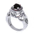 2.5Ct Round Cut Black Diamond Gothic Skull Engagement Wedding Ring Sterling Silver White Gold Finish