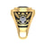 1.00Ct Oval Cut Black Diamond Gothic Skull Men's Engagement Wedding Ring Sterling Silver Yellow Gold Finish