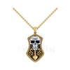 1.00Ct Round Cut Black Diamond Engagement Wedding Gothic Skull With Dragon Pirates Anchor Pendant Sterling Silver Yellow Gold Finish