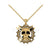 1Ct Round Cut Black Diamond Engagement Wedding Gothic Skull Pirate Style Pendant Sterling Silver Yellow Gold Finish