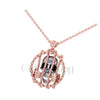 1.00Ct Round Cut Black Diamond Engagement Wedding Gothic Skull Prison Pendant Sterling Silver Two Tone Rose Gold Finish