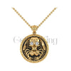 0.50ct Round Cut White Diamond Engagement Gothic Skull With Crab Hip Hop Style Pendant With Chain Sterling Silver Two Tone Yellow Gold Finish