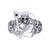 1.00Ct Round Cut Black Diamond Gothic Skull Grim Reaper Style Engagement Wedding Ring Sterling Silver White Gold Finish