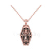 1.50Ct Round Cut Black Diamond Engagement Wedding Gothic Skull in the coffin Halloween Pendant Sterling Silver Rose Gold Finish