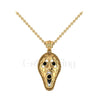 1.50Ct Round Cut Black Diamond Engagement Wedding Gothic Scream Skull Mask Pendant Sterling Silver Yellow Gold Finish