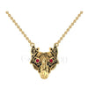 1.00Ct Round Cut Red Diamond Engagement Wedding Gothic Nordic Wolf Head Pendant Sterling Silver Yellow Gold Finish
