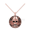 1.00Ct Round Cut Black Diamond Engagement Wedding Gothic Hip Hop Skull Pendant Sterling Silver Rose Gold Finish