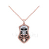 1.00Ct Round Cut Black Diamond Engagement Wedding Gothic Skull With Dragon Pirates Anchor Pendant Sterling Silver Rose Gold Finish