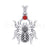 2Ct Gothic Round Cut Red Diamond Engagement Wedding Spider Style Pendant Sterling Silver White Gold Finish
