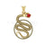 2.5Ct Gothic Round Cut Red Diamond Engagement Wedding Snake Style Pendant Sterling Silver Yellow Gold Finish