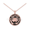 0.5Ct Round Cut Black Diamond Engagement Wedding Gothic Crab Design Pendant With Chain Sterling Silver Rose Gold Finish