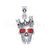 2Ct Gothic Skull Round Cut Red Diamond Engagement Wedding Pendant Sterling Silver White Gold Finish