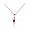 1.00Ct Round Cut Black Diamond Engagement Wedding Gothic Half Skull Chef's Knife Style Pendant Sterling Silver Rose Gold Finish