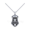 1.00Ct Round Cut Black Diamond Engagement Wedding Gothic Skull With Dragon Pirates Anchor Pendant Sterling Silver White Gold Finish
