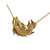Engagement Wedding Gothic Fish Style Pendant With Chain Sterling Silver Yellow Gold Finish