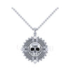 1.00Ct Round Cut Black Diamond Engagement Wedding Gothic Skull Pirates of caribbean Pendant Sterling Silver White Gold Finish