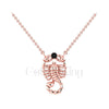 0.50Ct Round Cut Black Diamond Engagement Wedding Gothic Scorpion Pendant With Chain Sterling Silver Rose Gold Finish