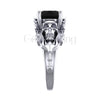 2Ct Round Cut Black Diamond Flower Leaf Style Gothic Skull Engagement Wedding Ring Sterling Silver White Gold Finish