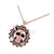 1Ct Round Cut Black Diamond Engagement Wedding Gothic Skull Pirate Style Pendant Sterling Silver Rose Gold Finish