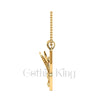 1.00Ct Round Cut Black Diamond Engagement Wedding Gothic Eagle Pendant Sterling Silver Yellow Gold Finish