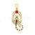 1Ct Gothic Skull Round Cut Red Diamond Engagement Wedding Scorpion Pendant Sterling Silver Yellow Gold Finish