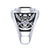 1.00Ct Oval Cut Black Diamond Gothic Skull Men's Engagement Wedding Ring Sterling Silver White Gold Finish