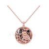 1.00Ct Round Cut Black Diamond Engagement Wedding Gothic Sliacete Owl Pendant Sterling Silver Rose Gold Finish