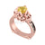 2.00Ct Round Cut Yellow Diamond Engagement Wedding Ring Gothic Skull Euro Style Shank Sterling Silver Rose Gold Finish