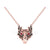 1.00Ct Round Cut Red Diamond Engagement Wedding Gothic Nordic Wolf Head Pendant Sterling Silver Rose Gold Finish
