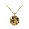 1.00Ct Round Cut Black Diamond Engagement Wedding Gothic Sliacete Owl Pendant Sterling Silver Yellow Gold Finish