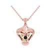 0.50Ct Round Cut Black Diamond Engagement Wedding Gothic Vampire Mouth Pendant Sterling Silver Two Tone Rose Gold Finish