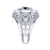 1.50Ct Round Cut White & Black Diamond Gothic Skull Vintage Men's Engagement Wedding Ring Sterling Silver White Gold Finish