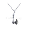 0.50Ct Round Cut White Diamond Engagement Wedding Gothic Dragon Viking Axe Pendant Sterling Silver White Gold Finish