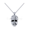 1.00Ct Round Cut Black Diamond Engagement Wedding Gothic Skull The Mummy Face Pendant Sterling Silver Two Tone White Gold Finish