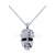 1.00Ct Round Cut Black Diamond Engagement Wedding Gothic Skull The Mummy Face Pendant Sterling Silver Two Tone White Gold Finish