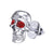 0.50Ct Round Cut Red Diamond Gothic Skull Style Earrings Engagement Wedding Sterling Silver White Gold Finish