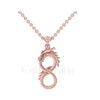 Engagement Wedding Gothic Ouroboros Based Dragon Style Pendant Sterling Silver Rose Gold Finish