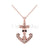 1Ct Round Cut Black Diamond Engagement Wedding Gothic Skull Anchor Style Pendant Sterling Silver Rose Gold Finish