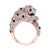 2.50Ct Round Cut White Diamond Gothic Zebra Style Engagement Wedding Ring Sterling Silver Rose Gold Finish