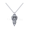 1.00Ct Round Cut Black Diamond Engagement Wedding Gothic Skull Art Deco Leaf Flower Pendant Sterling Silver White Gold Finish