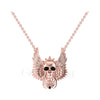1.50Ct Round Cut Black Diamond Engagement Wedding Gothic Skull Wings Pendant Sterling Silver Rose Gold Finish