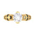 2.00Ct Round Cut White Diamond Gothic Skull Engagement Wedding Ring Sterling Silver Yellow Gold Finish