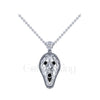 1.50Ct Round Cut Black Diamond Engagement Wedding Gothic Scream Skull Mask Pendant Sterling Silver White Gold Finish