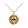 1.00Ct Round Cut Black Diamond Engagement Wedding Gothic Skull Pirates of caribbean Pendant Sterling Silver Yellow Gold Finish